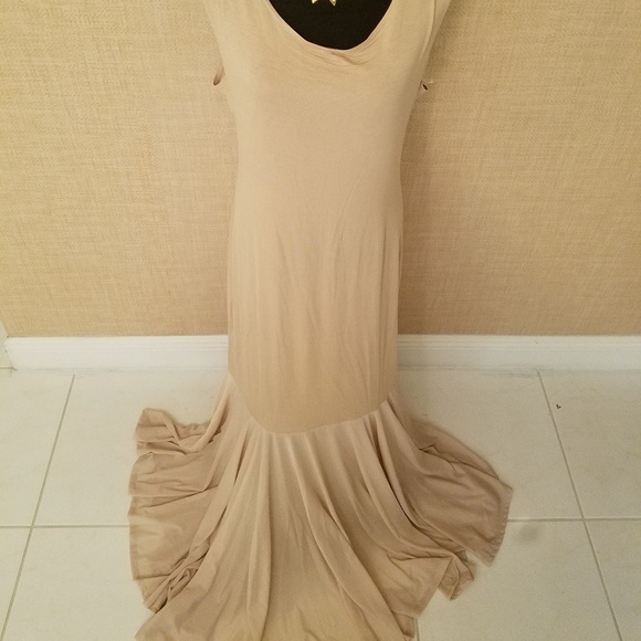 Sexy Plus Tulle Mermaid Maxi Dress Size 3x Tan - Picture 4 of 7